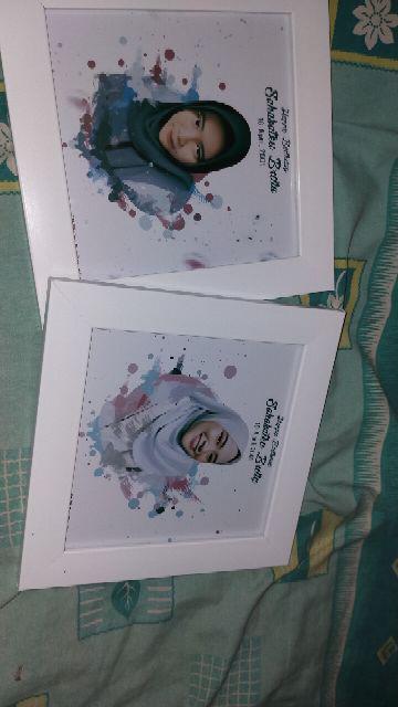 Super Pop Frame (bingkai/frame 32x42cm  (desaign Gambar Digital + Softfile) Kado Wedding,bday,dll)