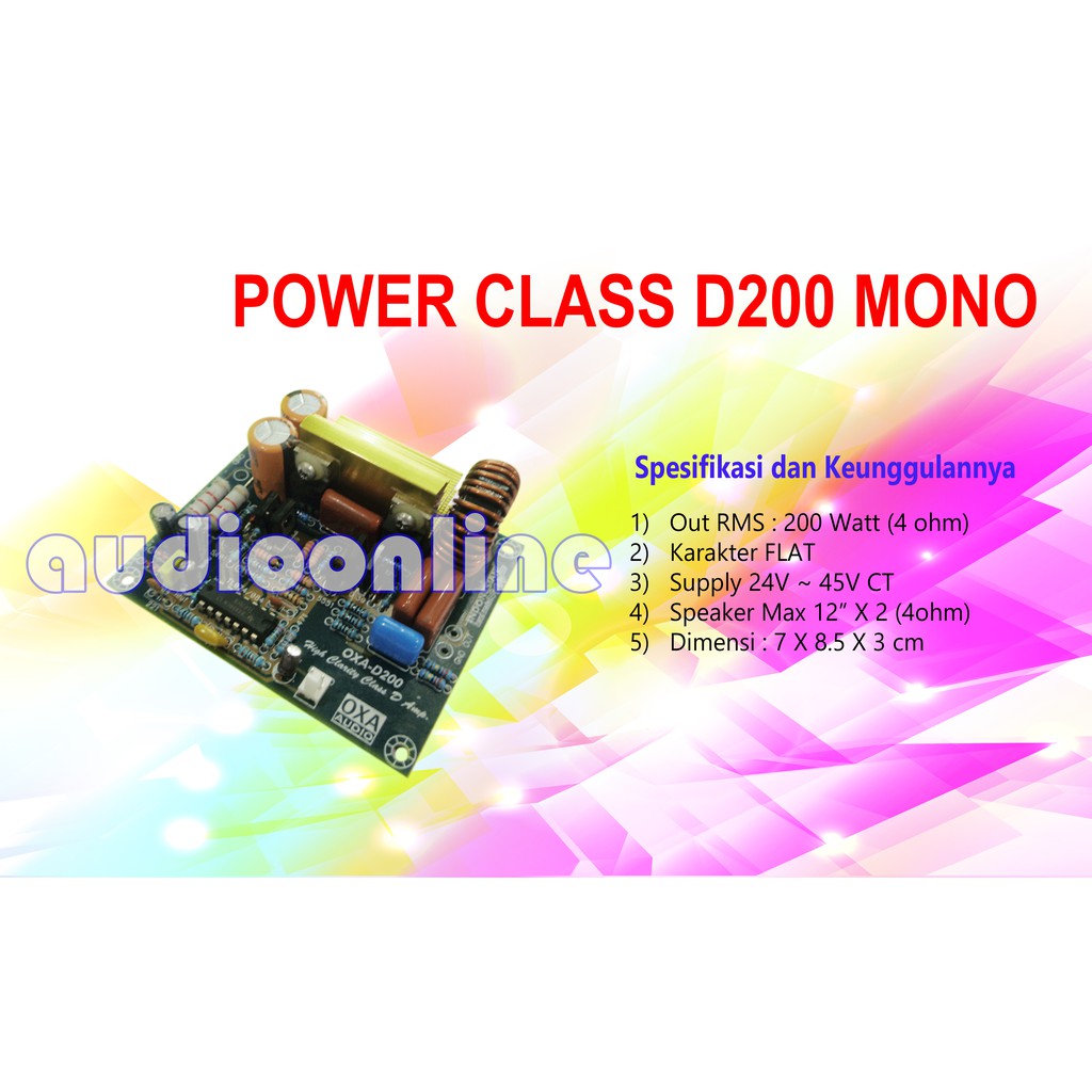 Amplifier CLASS D200  MONO OXAAUDIO