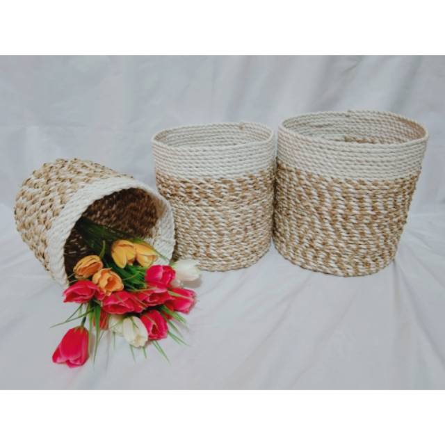 Seagrass Cover Pot  kekinian  keranjang serbaguna Shopee 