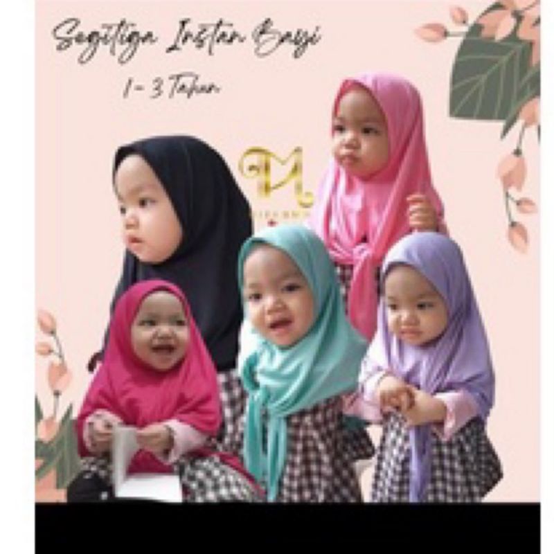 Jilbab Segitiga Bayi Usia 0-3 tahun premium | Hijab Anak tk baby perempuan newborn lucu 6 sampai 1 thn | kerudung sekolah lembut sd  terbaru