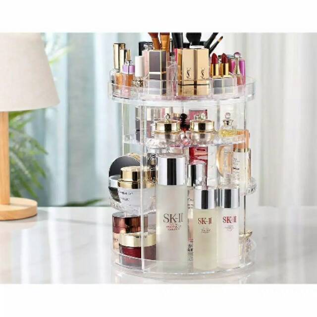 Rak Kosmetik Putar Acrylic 360 derajat Rak Make Up