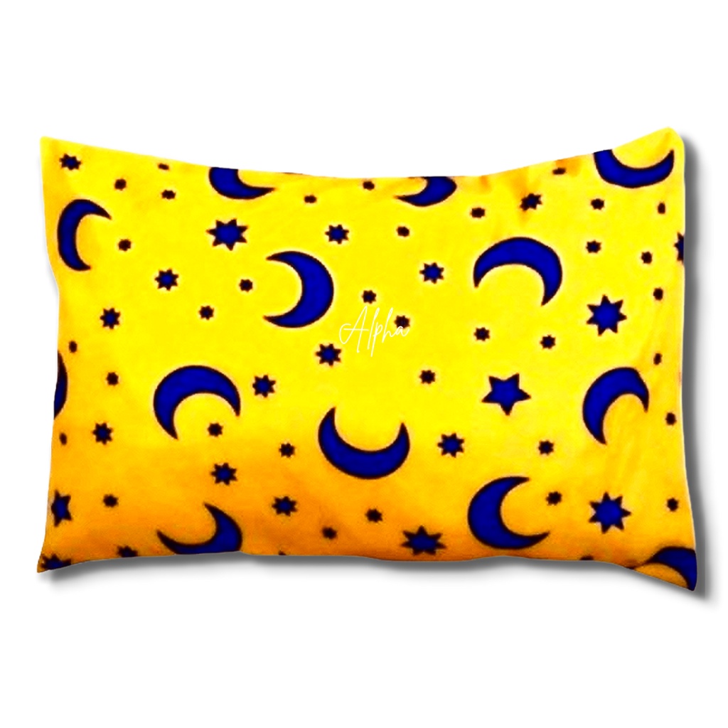 sarung bantal dan guling 1set murah motif aesthetic starmoon navy kuning guling combi bahan katun disperse warna tidak luntur