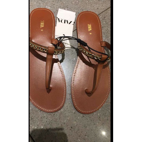 Jastip Sandal Flat Wanita Zara/Flat Leather Sandal Zara/Sandal Wanita Zara