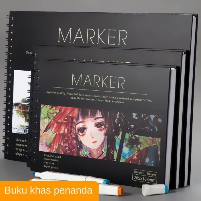 

Lora | Marker Pad Professional No Penetration Paper Sketchbook 50 Sheets 130G