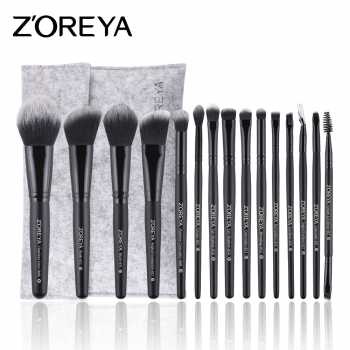 Kuas Make Up Brush Make Up 15 Set Zoreya denga Pouch - ZZ15