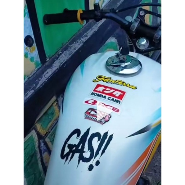 Sticker GAS!! sticker cutting gas sticker gass tangki cb gl mp tiger ukuran panjang 12cm tinggi 7cm