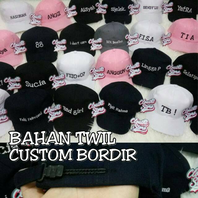 Topi Baseball Bordir Nama Satuan  Twill TK PT Perusahaan 