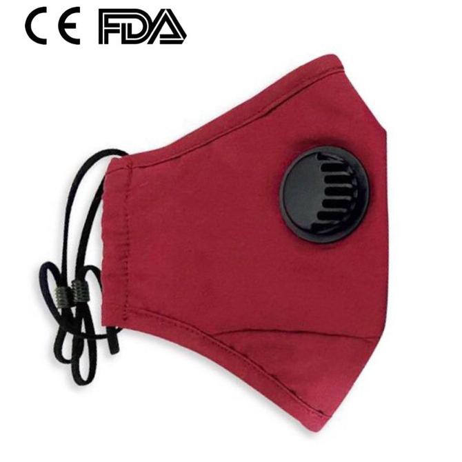 Masker N95 Kain Proteksi Tinggi Bisa Dicuci - Maroon