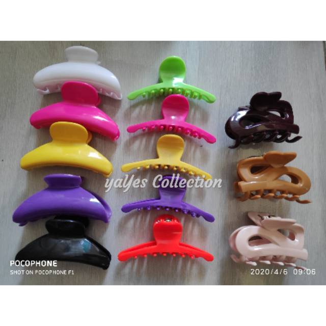 Jepit rambut salon love ulir 8 - 9 - 11 cm kecil sedang besar asesoris aksesoris warna ikat plastik