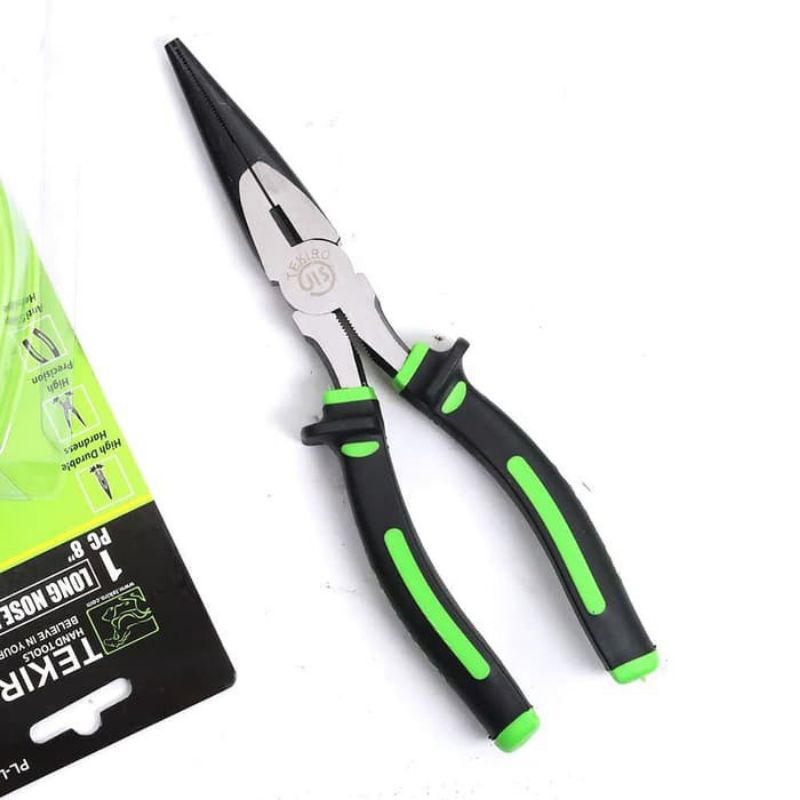 Tang Lancip 8&quot; inch / Long Nose Pliers TEKIRO ( Jepit / Potong / Bengkok / Patah / Iris ) TEKIRO ORIGINAL