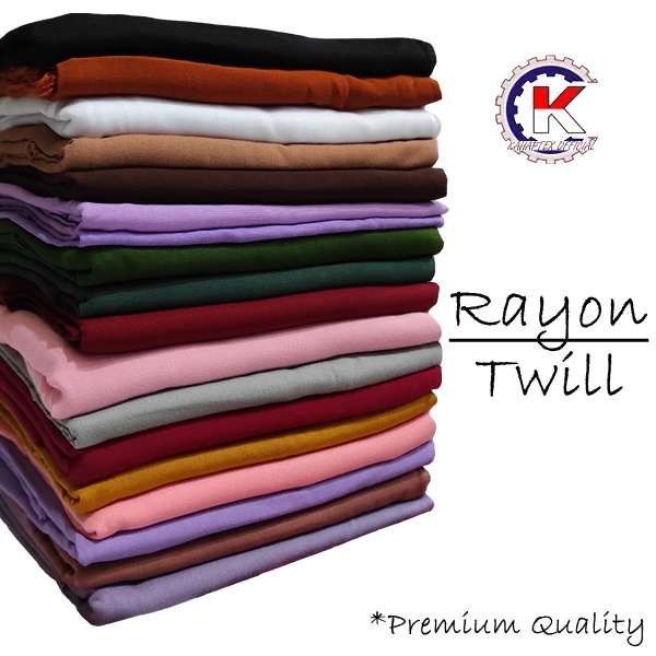 [KAHAPTEX] Bahan Kain Rayon Twill Polos Premium 100% Rayon - Roll