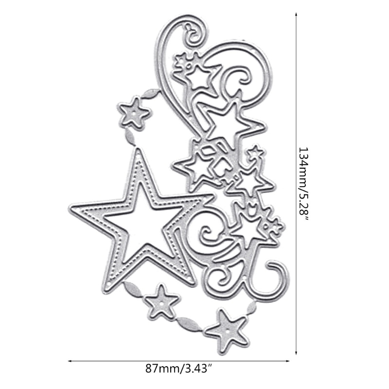 Cetakan Stensil Cutting Dies Motif Snowflake Bintang Bahan Metal Untuk Scrapbook / Craft DIY / Embossing