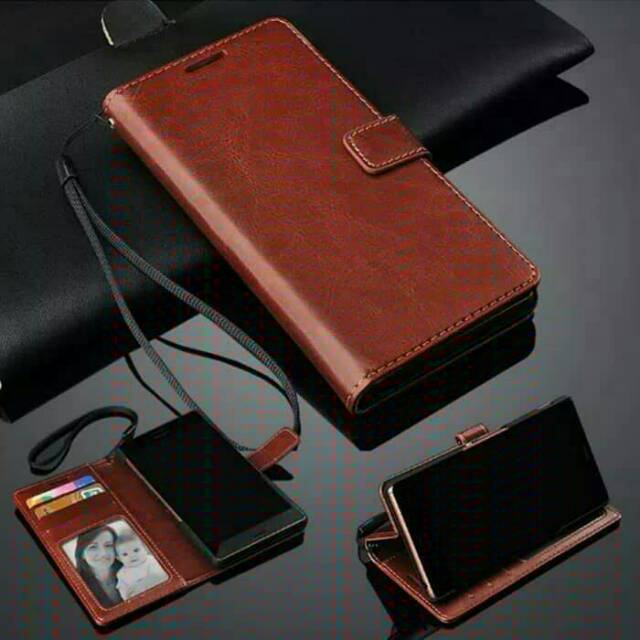 Flip Wallet Flip Cover Oppo A17 A77 A77S / A9 A5 2020 / A15 A15S / A16 A16K A16E / A55 A76 Wallet Leather Flip Case Kulit Dompet Kancing Hybrid Armor Kick Stand Soft Case Flipcase Silikon CaseHp Silicon Flipcover Tali Strap Carbon Softcase Hard Casing Hp