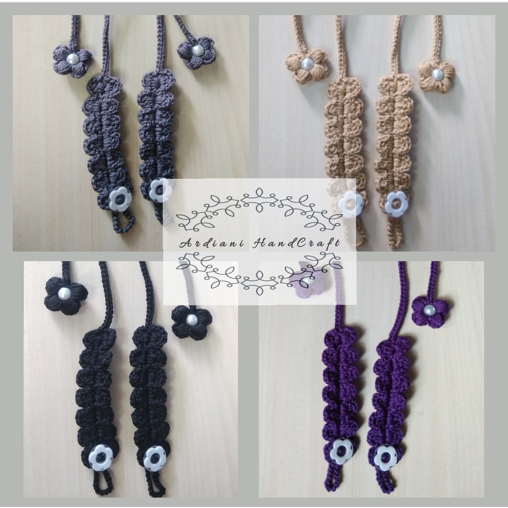 STRAP KONEKTOR RAJUT 2IN 1/STRAP MASKER HIJAB/KALUNG MASKER HANDMADE/TALI MASKER HIJAB
