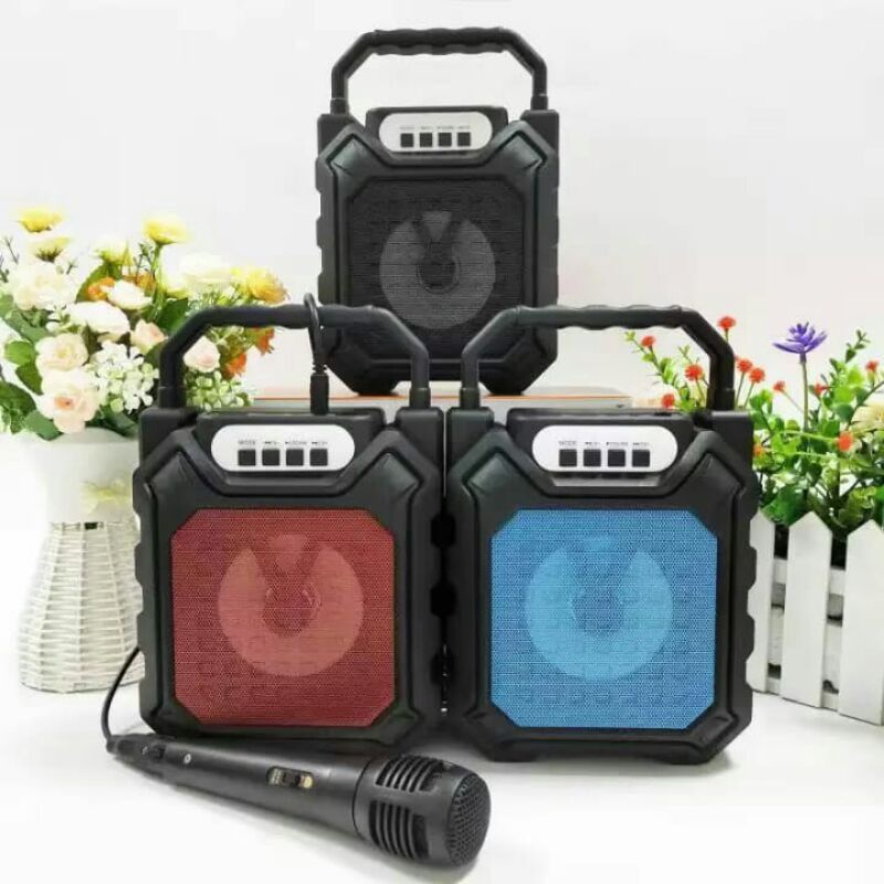 SPEAKER BLUETOOTH KARAOKE + MIC 668 SPEAKER KARAOKE PORTABLE BLUETOOTH SUPER extra BASS ORIGINAL