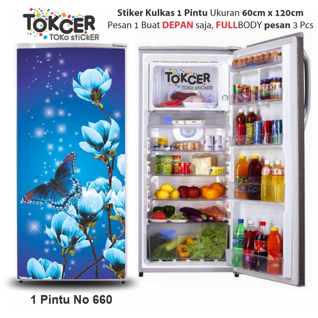 STIKER Kulkas/Kompor/magicom/mesincuci/Ac/dispenser Kupu Bintang Biru