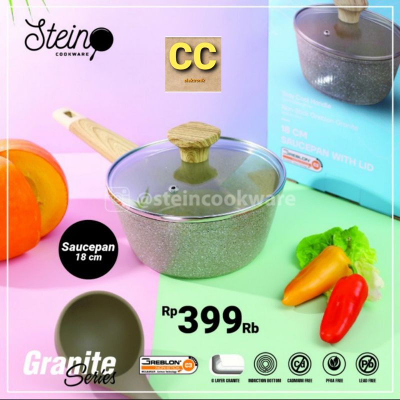 Steincookware stein cook ware granite wajan pan grillpan saucepan satuan