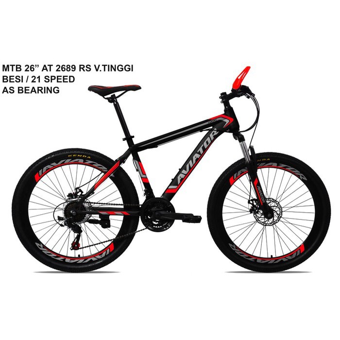 Sepeda Gunung MTB 26 Aviator 2689 RS Bearing Velg Tinggi New