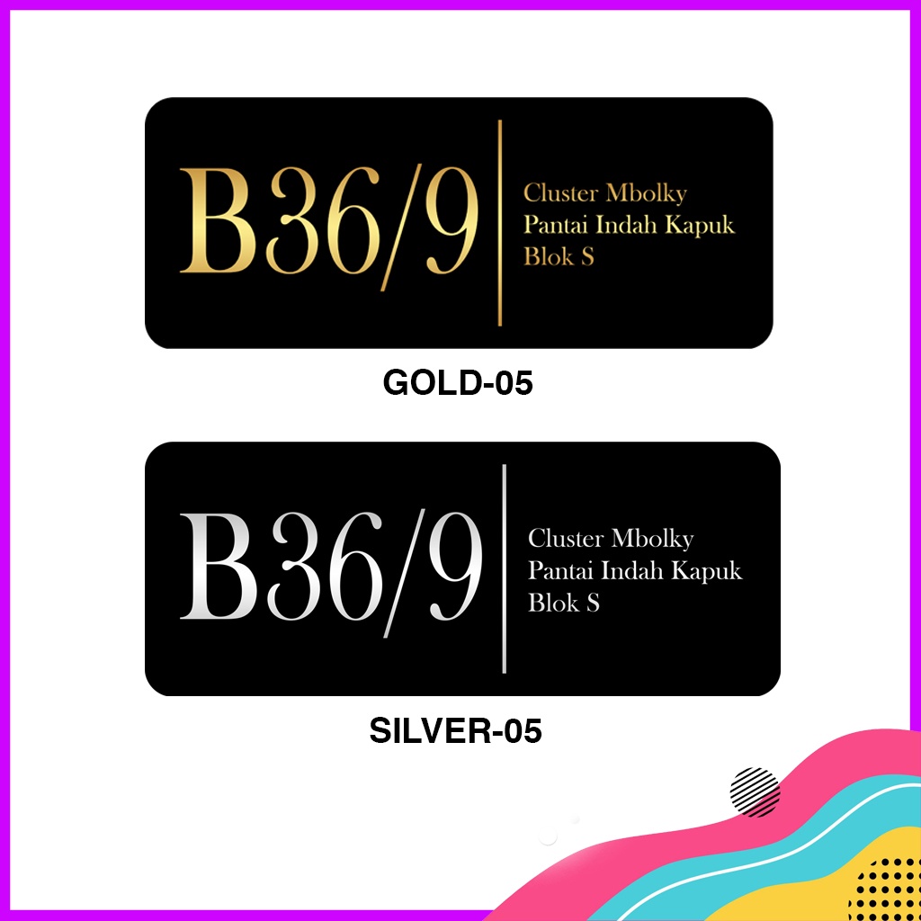 Nomor Rumah / Nomor Rumah Modern Minimalis Printing Stiker 05