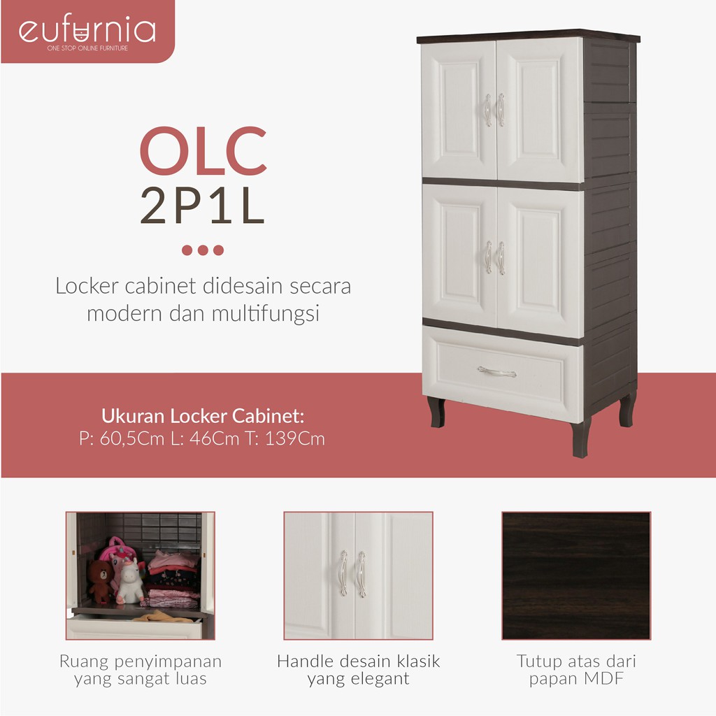 Olymplast Locker Cabinet Laci Pakaian Olc2p1l Shopee Indonesia