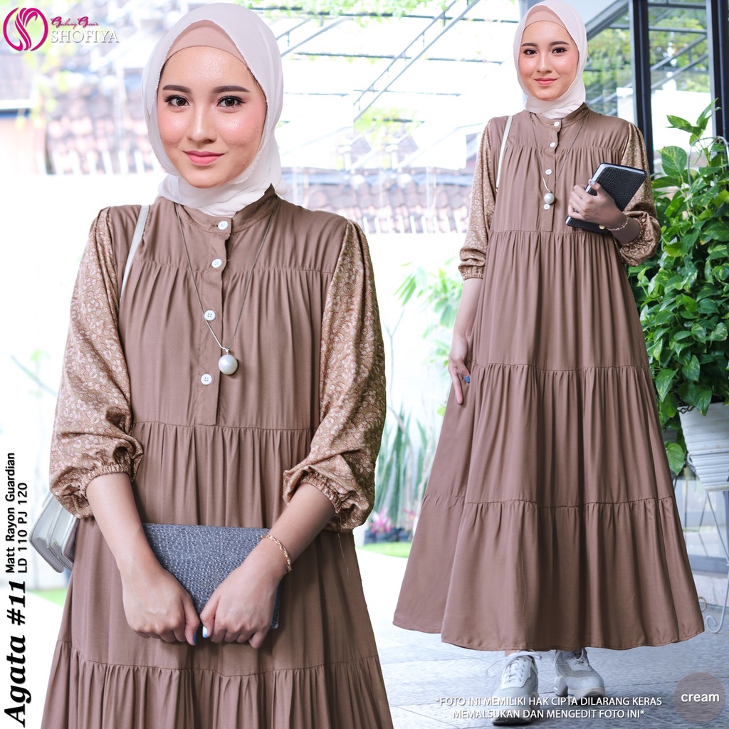 [RESTOCK] GAMIS DRESS FASHION MUSLIM // AGATA BY SHOFIYA-#11 Cream