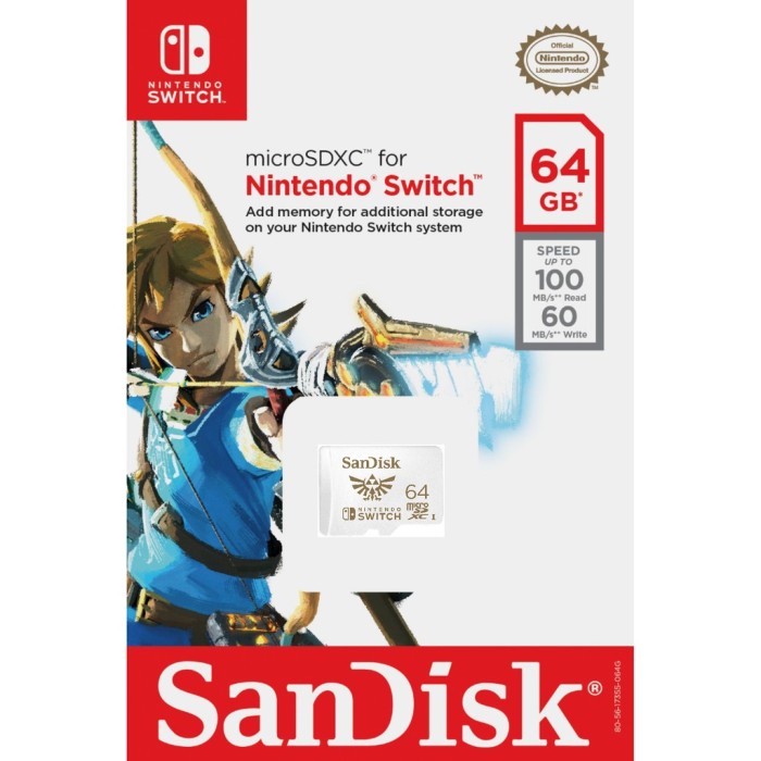 

SanDisk MicroSDXC Card U3 For Nintendo Switch 64GB (4K Ultra HD)