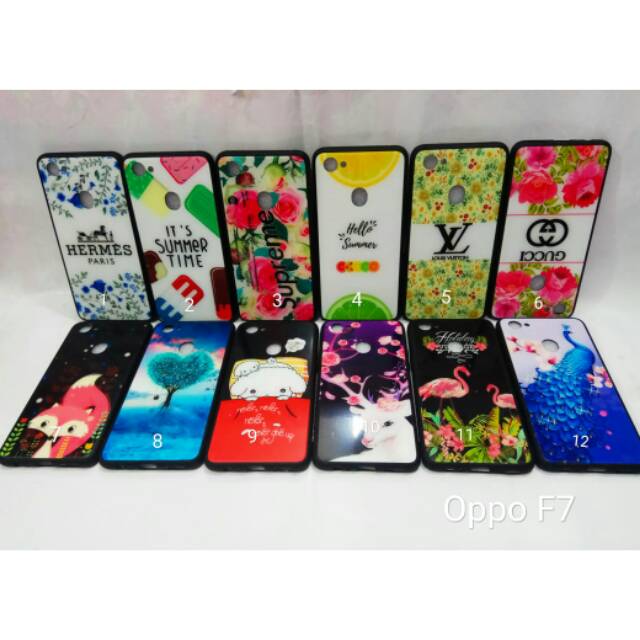 Case fuze glass supreme+ flower oppo F7
