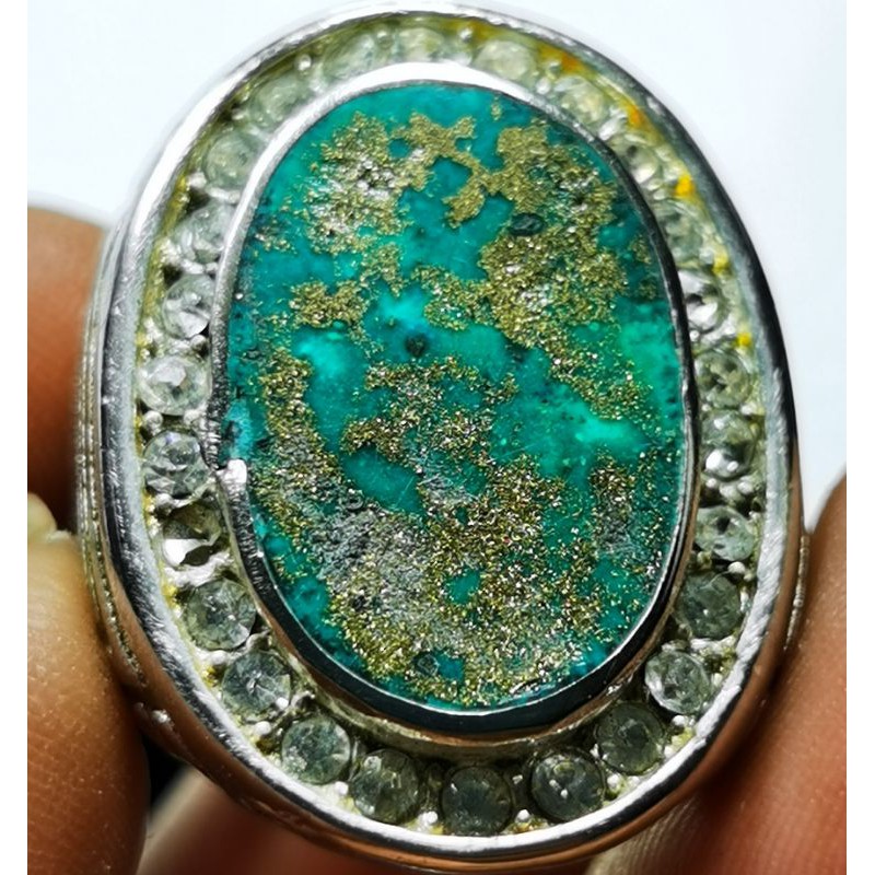 Batu natural pirus Persia urat emas