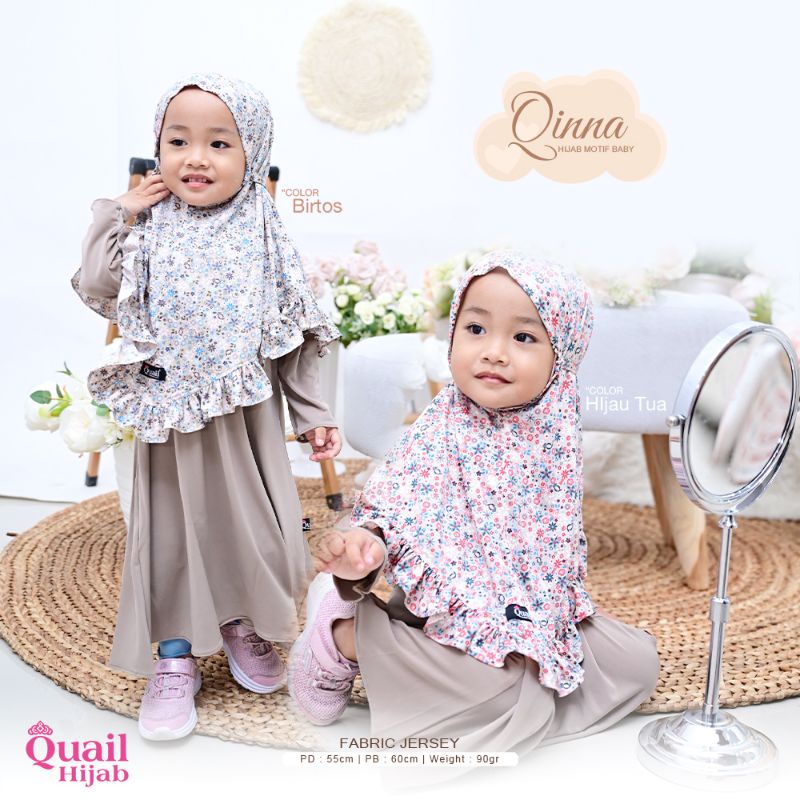 Jilbab Anak Instan Jersey Syari Original Quail Hijab QINNA