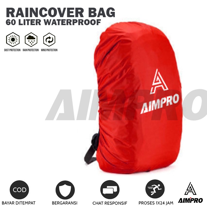 Rain Cover Bag Aimpro 60L Raincover Carrier Ransel Tas Gunung Keril