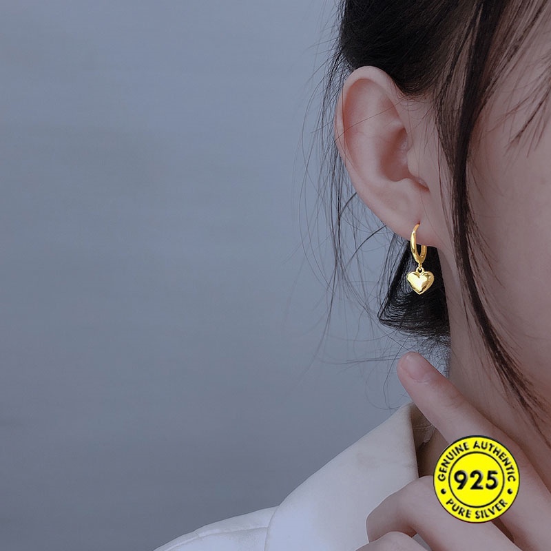 Anting Tusuk Sterling Silver 925 Model Hati Untuk Wanita