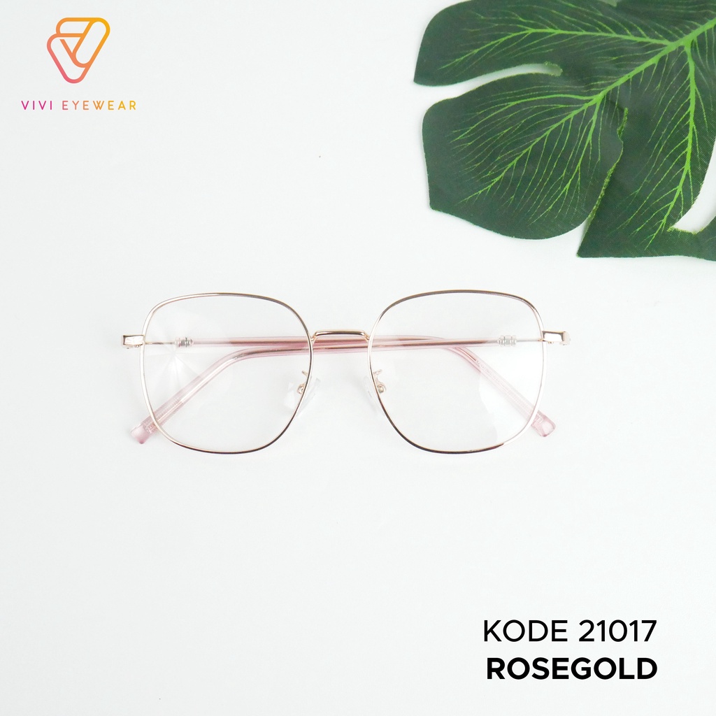 Frame Kacamata   Bulat Besi VANNES 21017 Pria Wanita (Custom Lensa Minus Photocromic / Photochromic 