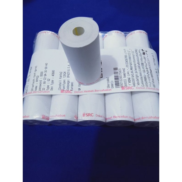 

KERTAS SETRUK THERMAL EDC LOGO SRC 58x30mm paket 10 roll
