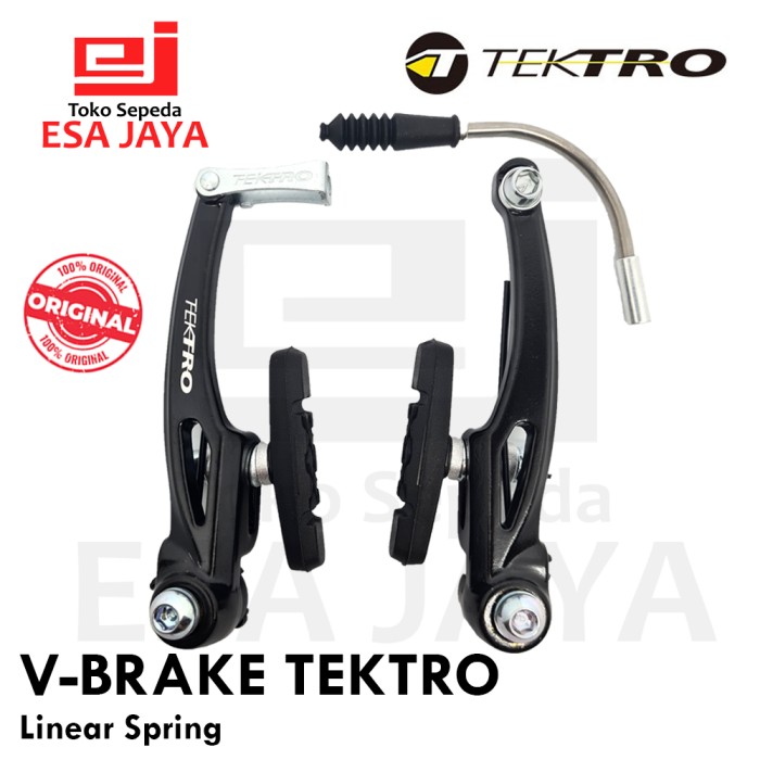 Rem V Brake Tektro with Linear Spring Black MTB Sepeda Lipat Original