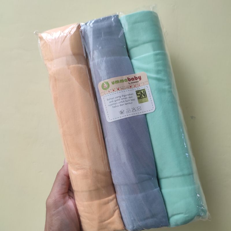 3pcs Bedong Bayi Polos SNI 110*90 Lembut Halus Selimut Bayi Alas Bayi Murah