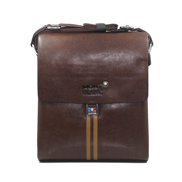 Tas Selempang Pria Kulit Import Branded Mont Blanc 8883-2 Brown