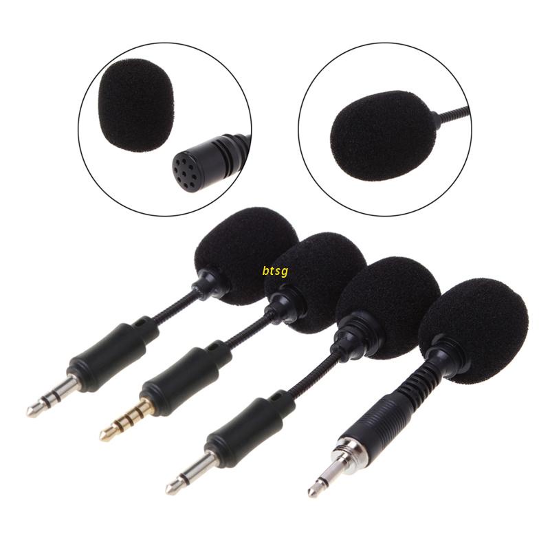 Btsg Mikrofon Stereo Mini 3.5mm Interface Flexible Untuk iPhone / Android