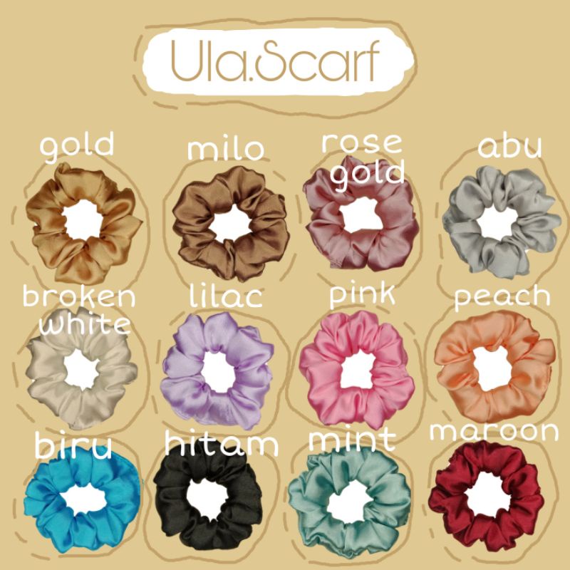 Scrunchies satin premium (FREE GIFT STIKER)- MINI-MEDIUM-request