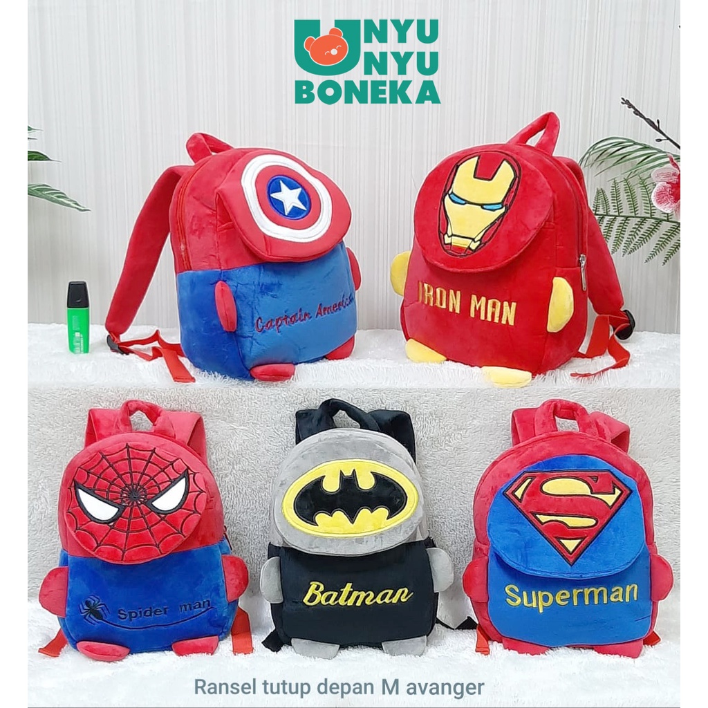 tas ransel anak superhero 26cm/karakter/tas sekolah/tas main/hadiah/souvenir