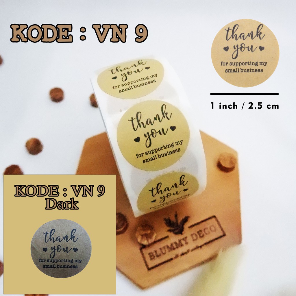 [Vintage] Stiker Thank You Stiker Packing Stiker Terima Kasih Stiker Segel Packaging-VN 9 DARK