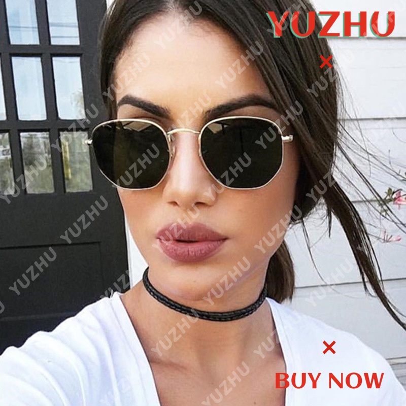 (YUZHU) Bayar di Tempat Korean Ulzzang Retro Square Besi Kacamata Hitam Wanita/Pria Sunglasses