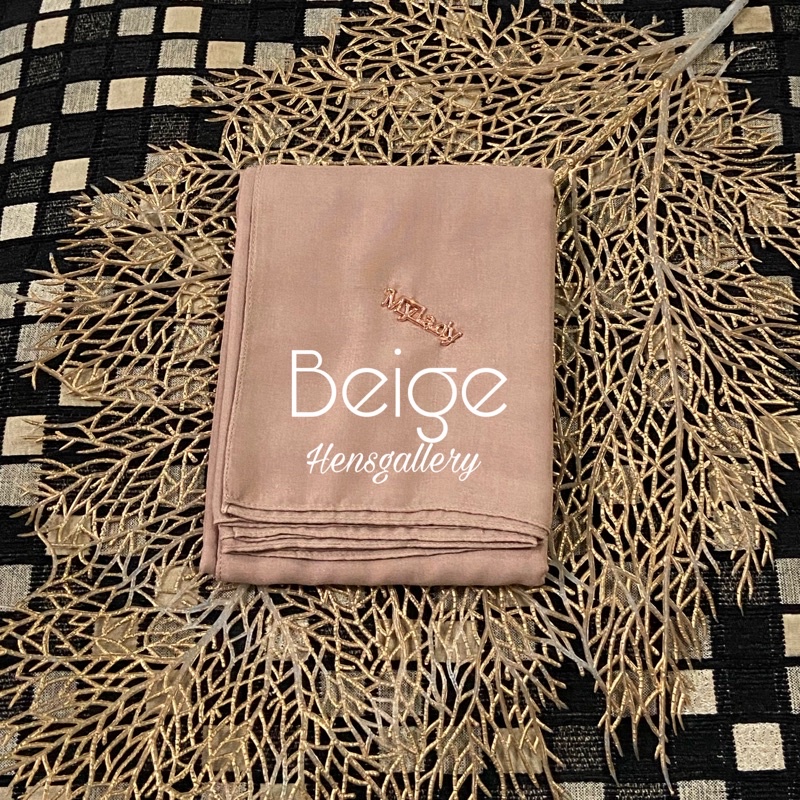 Part 1 Mylady Hijab Plain Voal Ultrafine by Myladyhijab dark mustard silver broken white optic white-BEIGE