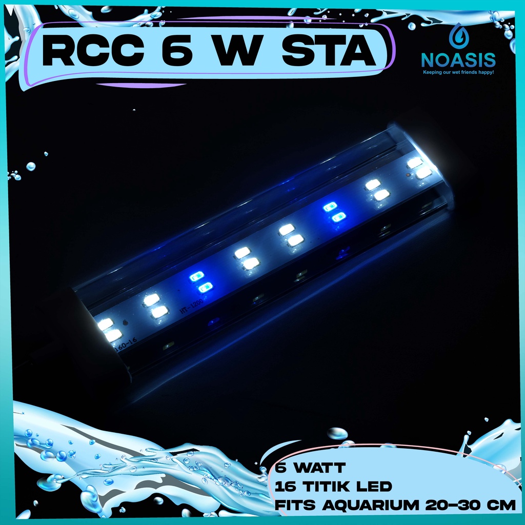 LAMPU LED AQUARIUM AQUASCAPE JEPIT RECENT RCC 6W STA 6 WATT AKUARIUM