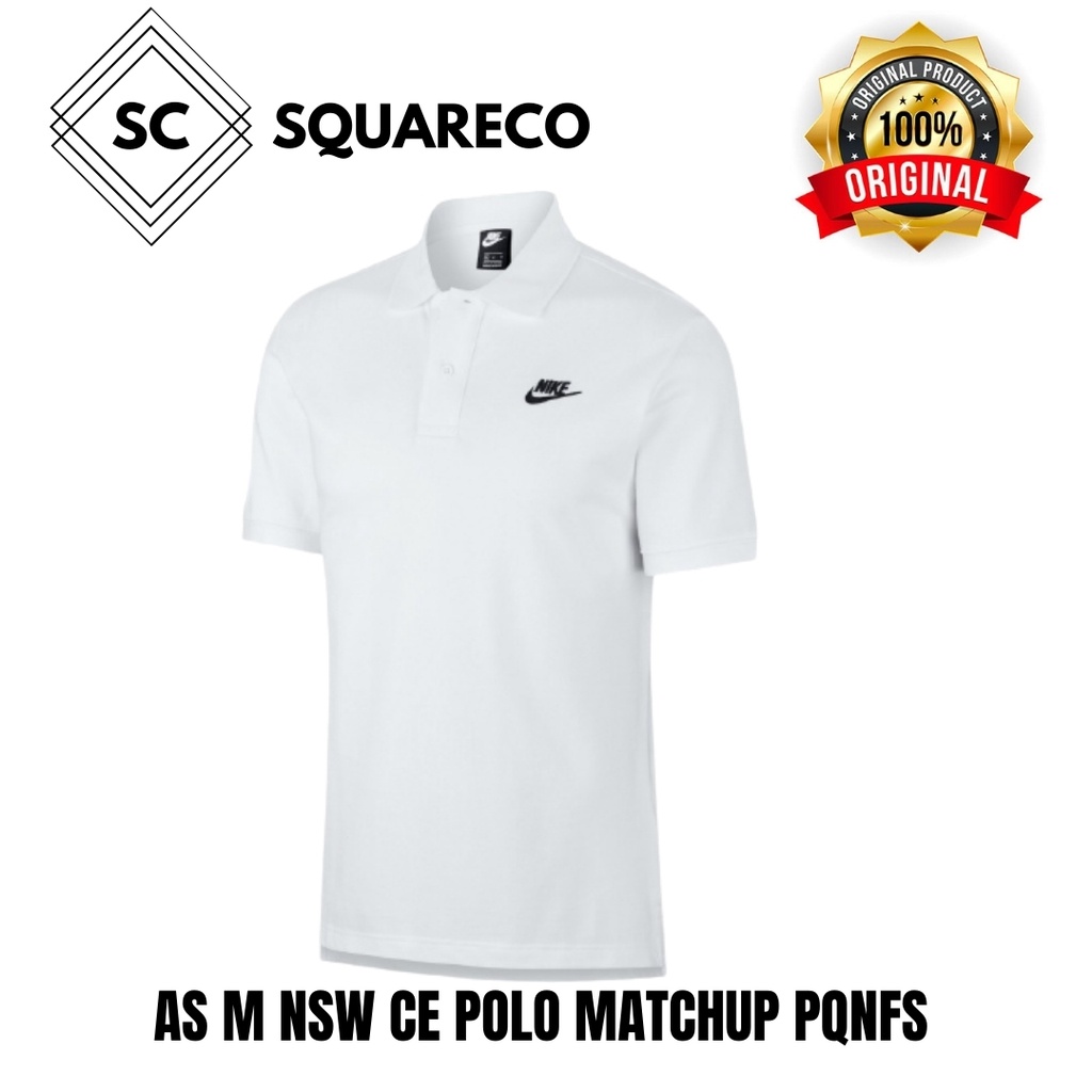 KAOS POLO PRIA NIKE ORIGINAL AS M NSW CE POLO MATCHUP PQNFS CN8765010 MENS PUTIH HITAM