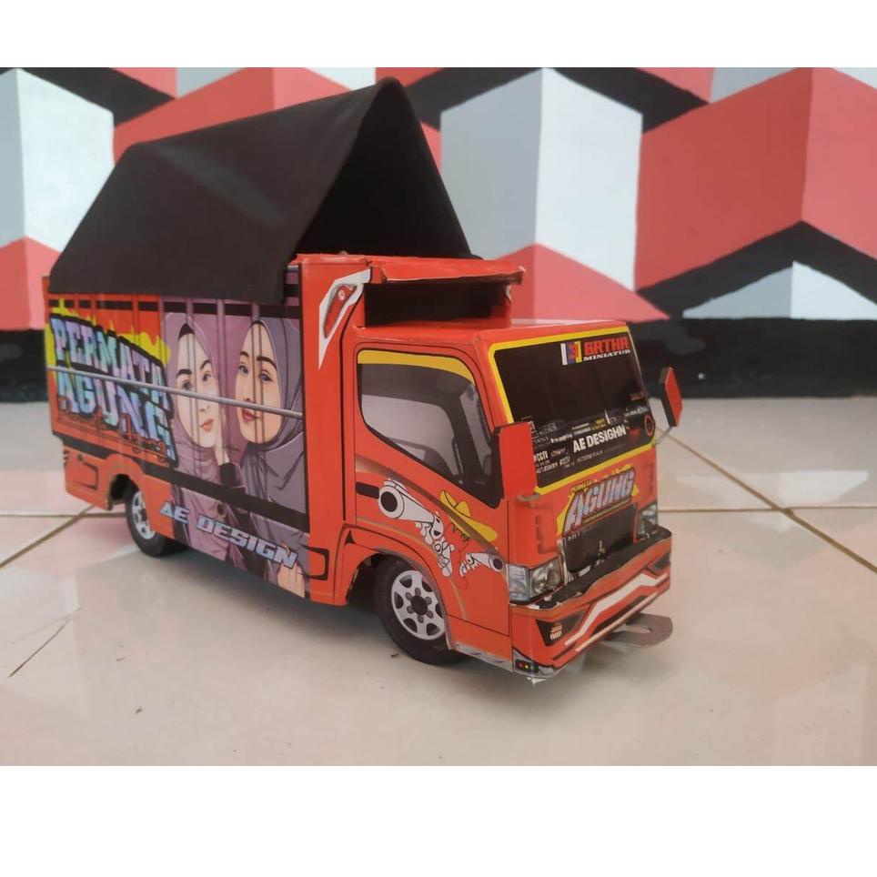 udx-18 miniatur truk oleng permata agung variasi terpal, trek, trak, truck oleng miniatur, truk olen