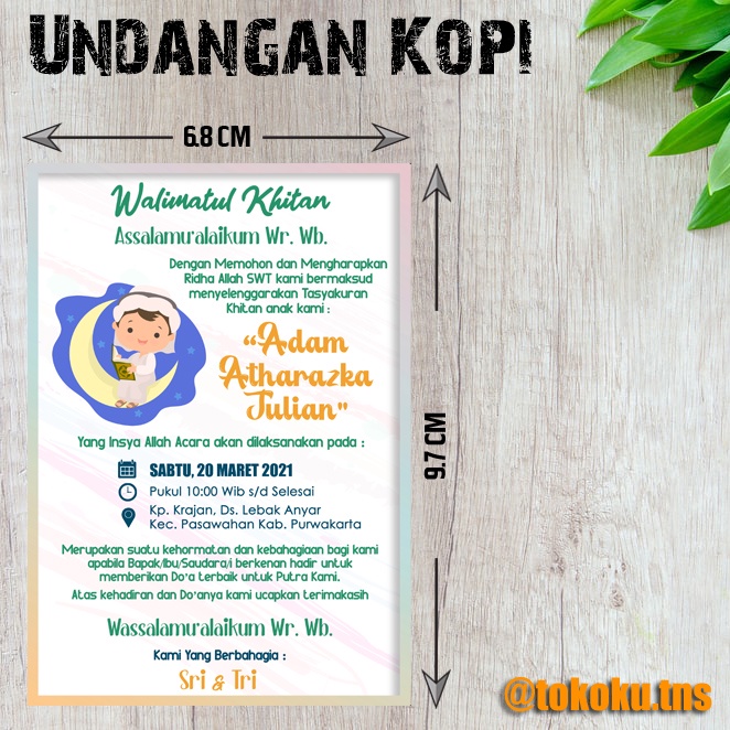 UNDANGAN MINI/UNDANGAN KOPI/UNDANGAN KHITAN