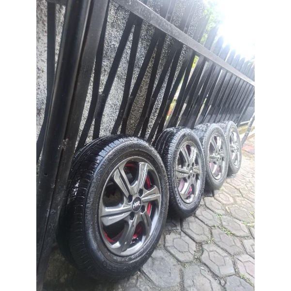 4 Velg R14 PCD 100+Ban 175/65 brio calya sigra karimun vios jazz atoz bisto classy agya ayla sirion baleno civic