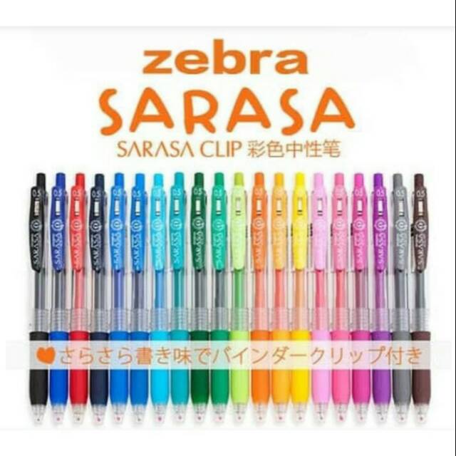 

Pulpen zebra sarasa clip gel 0.5mm pena pen alat tulis belajar menulis 4pcs