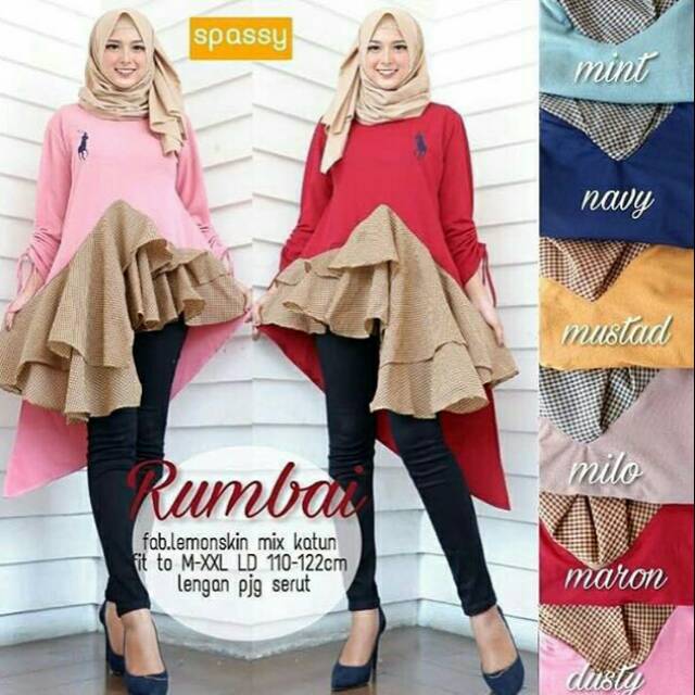 Rumbai Tunik DRESS MUSLIM - fashion wanita - baju wanita - baju gamis - dress - gamis - gamis wanita