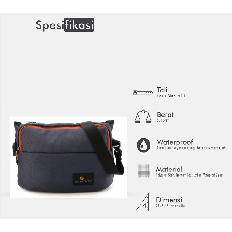 TILTON NAVY |ManNeedMe x URBAN| Tas Selempang Pria Tas Pinggang Waist Bag ORIGINAL